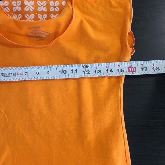 Downeast Orange Tropical Skirt Tshirt Set Medium Modest Resort Beach Medium - Picture 9 of 11